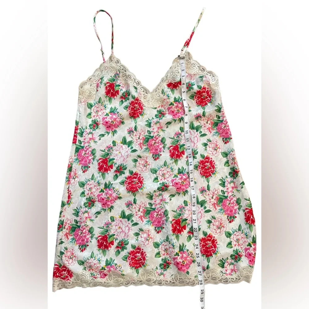 Vintage Victoria Secret‎ Night Gown Sleepwear Cami Large Floral Gold Label Lace
